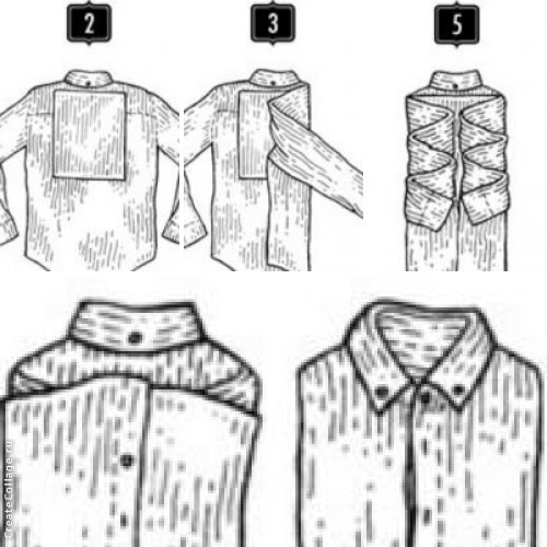 Как правильно сложить рубашку чтобы не помялась? 1