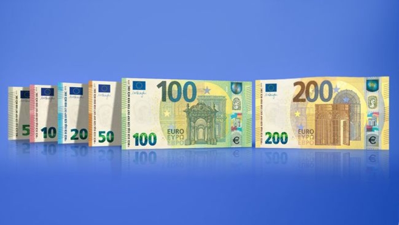 ЕЦБ представил новые банкноты номиналом в 100 и 200 евро с усиленной защитой
